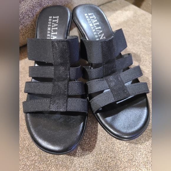 Italian Shoemakers black slides size 8.5 - Picture 1 of 6